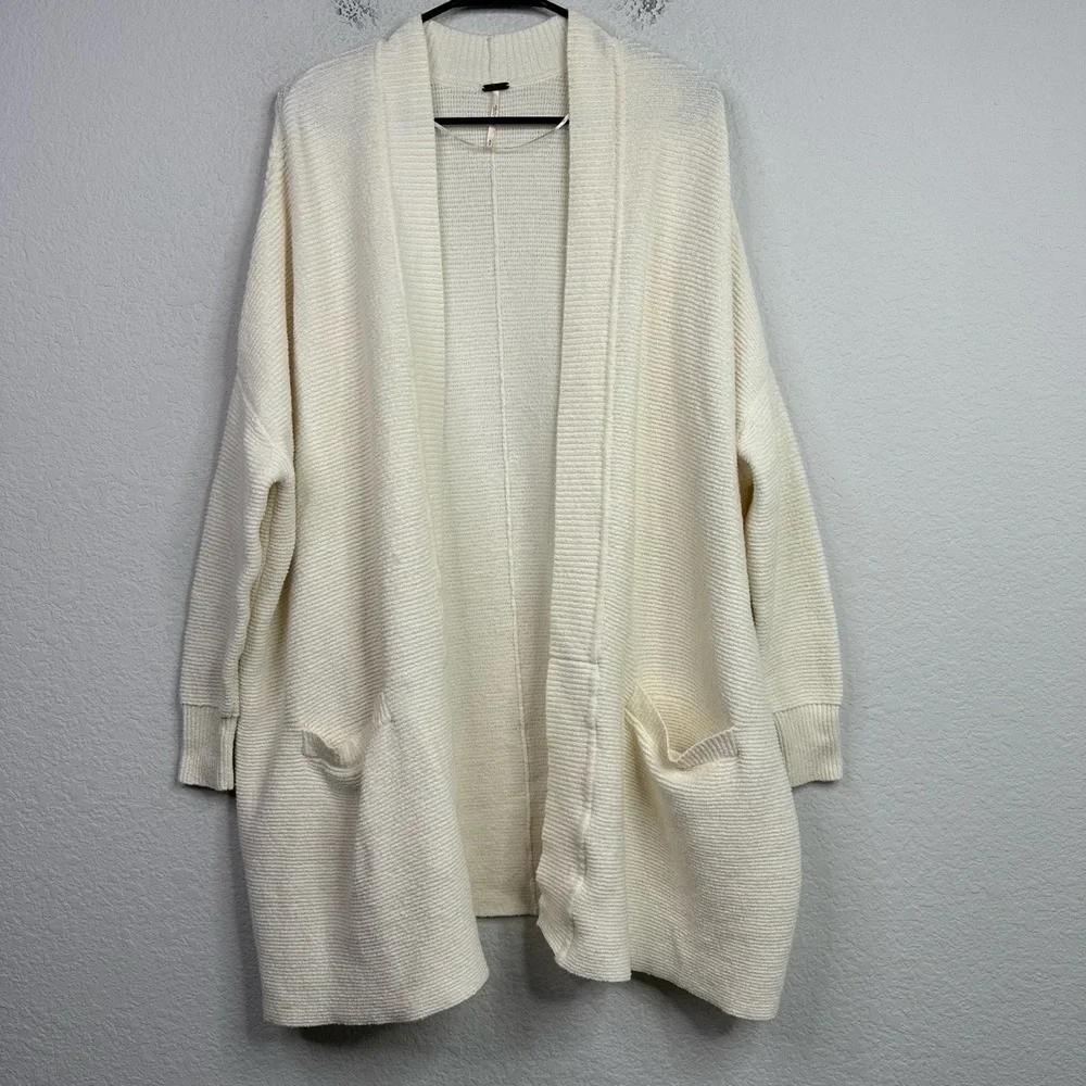 Free People Sweater Women S Beige Knit Oversized Textured Boho Neutral Lagenlook